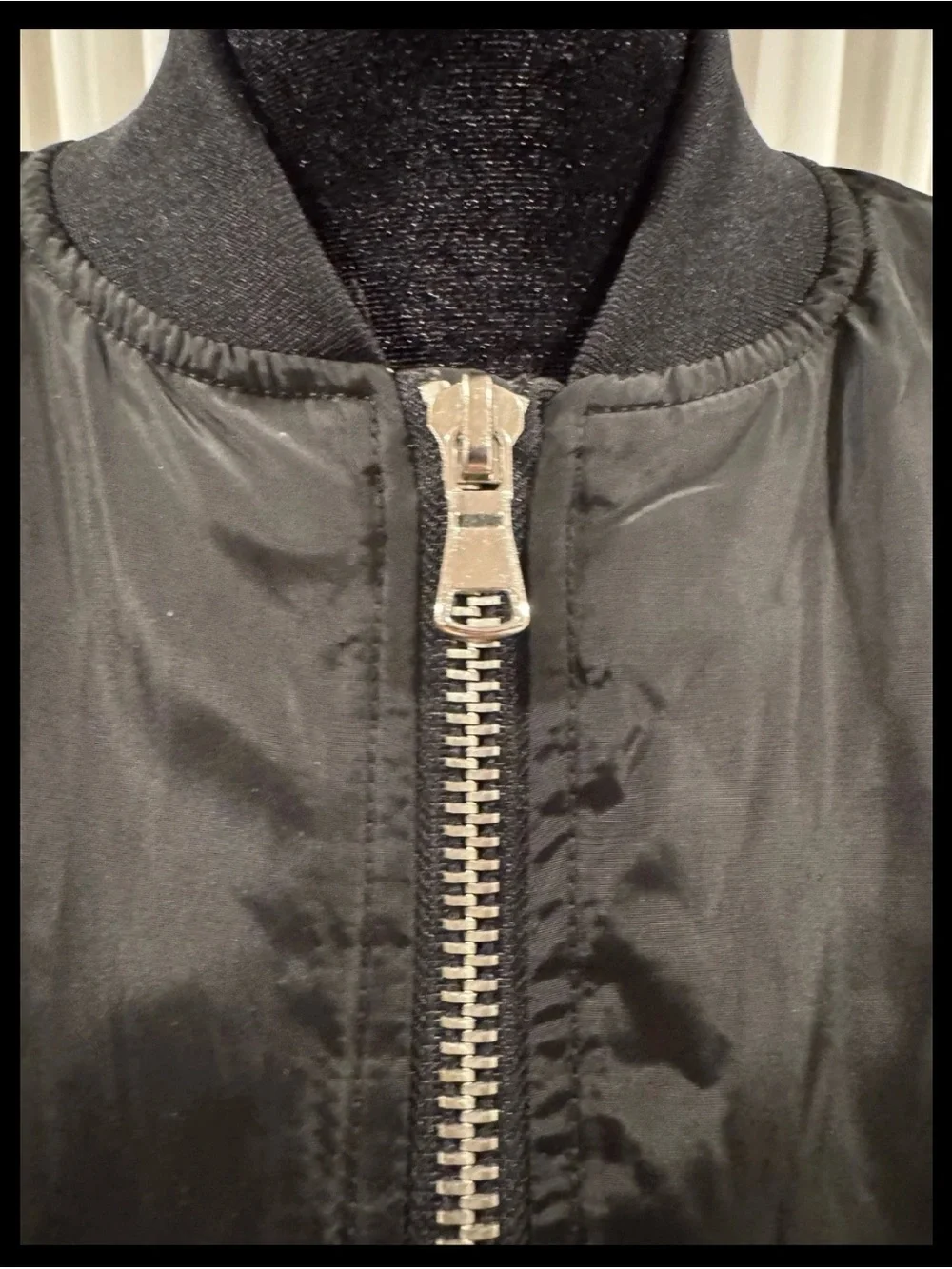 Ci Sono Black Bomber Jacket with Lace-Up Sleeve Detail